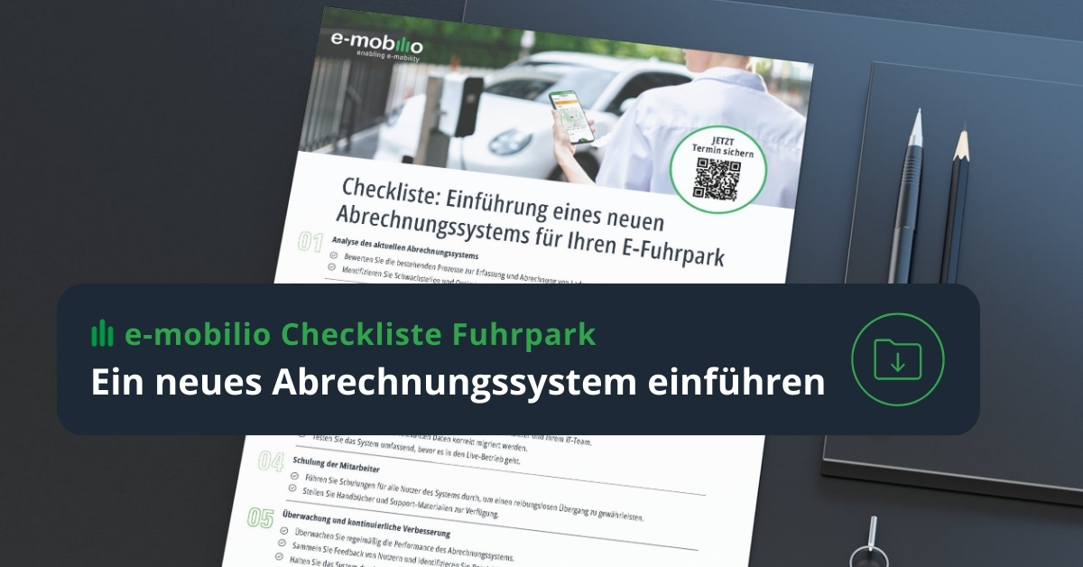 e-mobilio Checkliste ein neues Abrechnungssystem für den E-Fuhrpark einführen